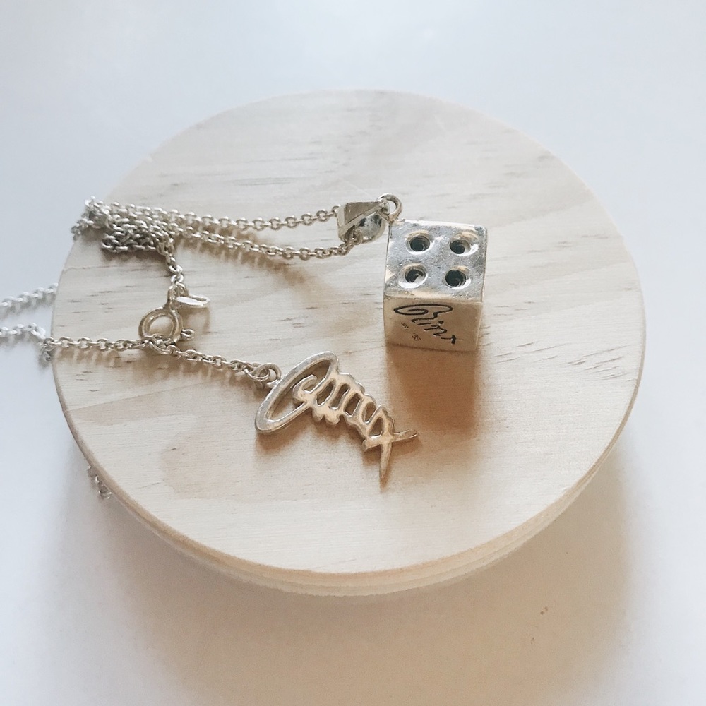 Minx 925 Sterling Silver Dice Necklace